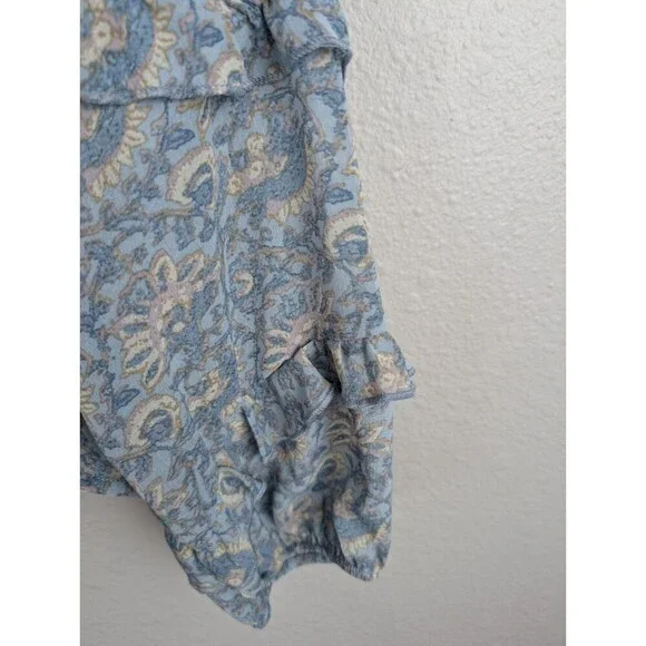 American Eagle Paisley Ruffle‎ Sheer Top - Size Medium - Picture 4 of 7